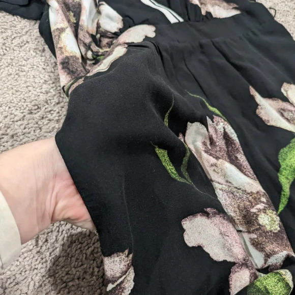 Anthropologie Maeve Bergenia Cropped Wide Leg Jumpsuit Floral Print Women's 2P - Picture 8 of 10